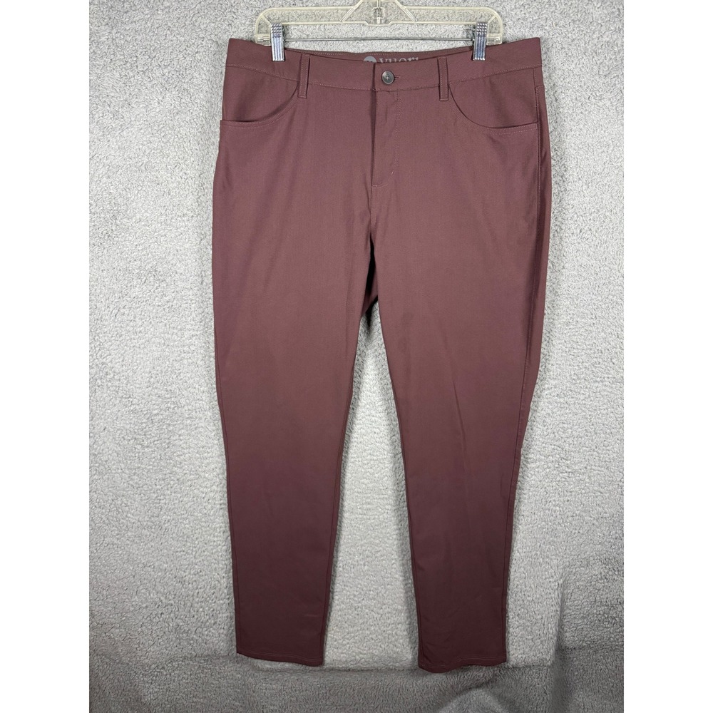 Vuori Meta Pants Mens 34 Dark Mahogany Plum V430 Tech Performance Trousers